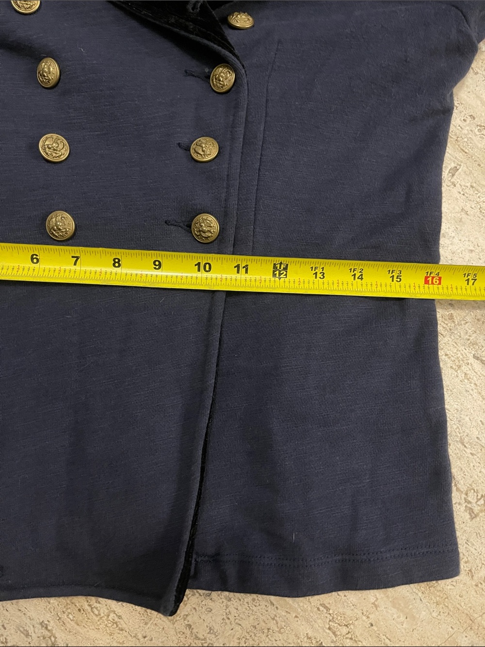 Ralph Lauren Denim & Supply Military Officer Jacket Navy Gold Velvet Lapel Sz M - Picture 15 of 16